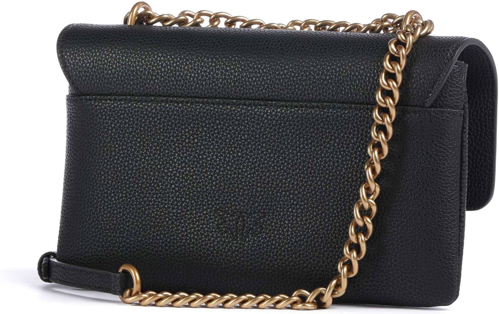 Pinko Love Soft Mini Schultertasche aus Leder, schwarz