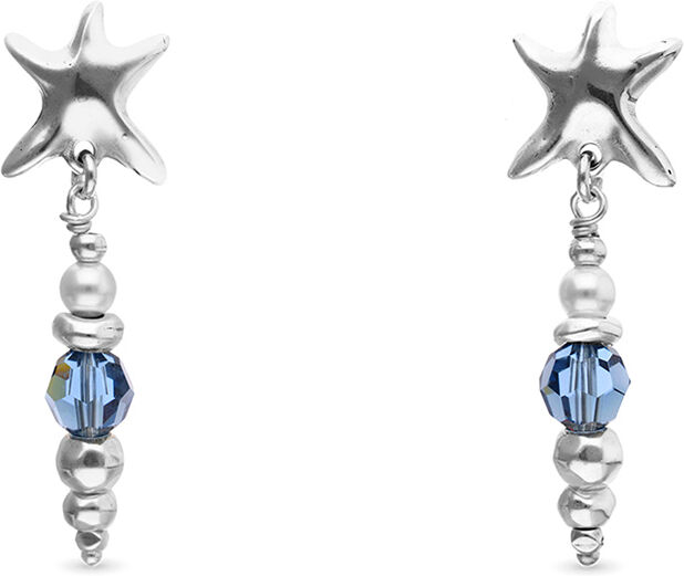 UNOde50 Pendientes largos con cristales y estrella de mar Plateado U