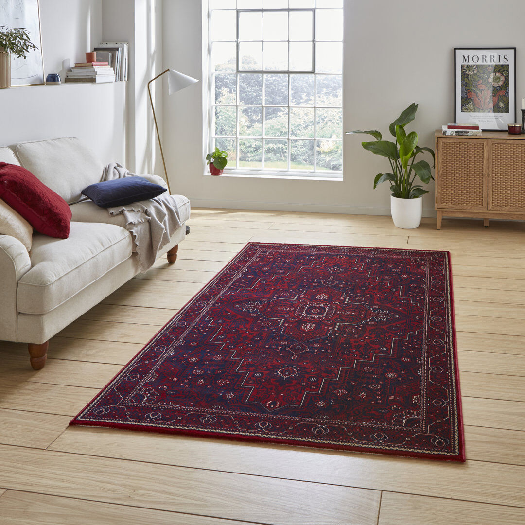 Think Rugs Dubai area rug Machine Woven Rectangle Red Red Rectangle 120 x 170cm