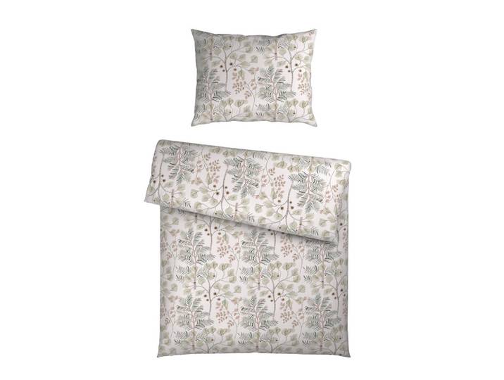 Novel Bettwäscheset, Beige, Textil, Blume, 160x210 cm, pflegeleicht, atmungsaktiv, Heimtextilien, Bettwäsche, Bettwäsche, Satin Bettwäsche