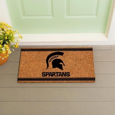 Evergreen Michigan State University Monochrome Indoor/Outdoor Coir Door Mat