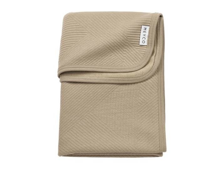 Meyco ledikant deken Jacquard van flanel taupe