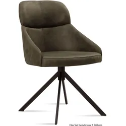 ESSZIMMERSTUHL (2er-Set) Deanna 52x82x63 Schwarz/Khaki
