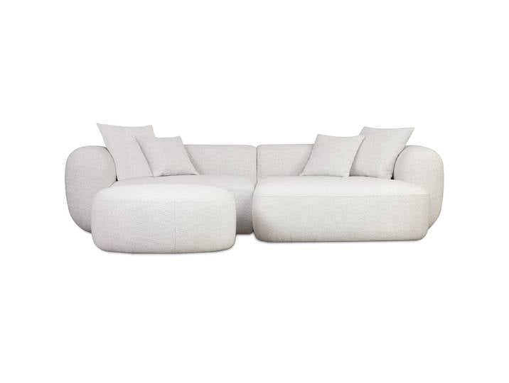 Modulares Baomi Ecksofa in L-Form mit Pouf, rechtsseitig,