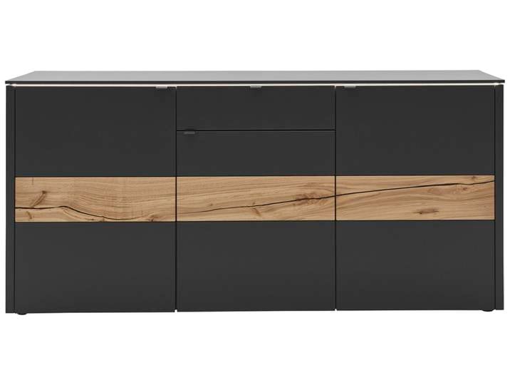 Sideboard GAME 186 x 89 Lack anthrazit/Absetzung Balkeneiche