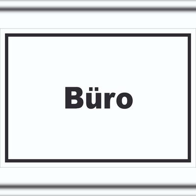 HB-Druck Büro Schild mit Text Office Bureau waagerecht A1 (594x841mm)