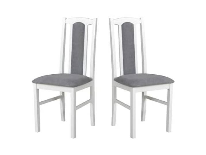 LeafDesign Esszimmerstühle 2er Set, Massivholz, Gepolstert, Weiß Küchenstühle, Esstischstühle und Essstühle für Wohnzimmer, Restaurant, Café, Hotel und Gastronomie – hoher Sitzkomfort