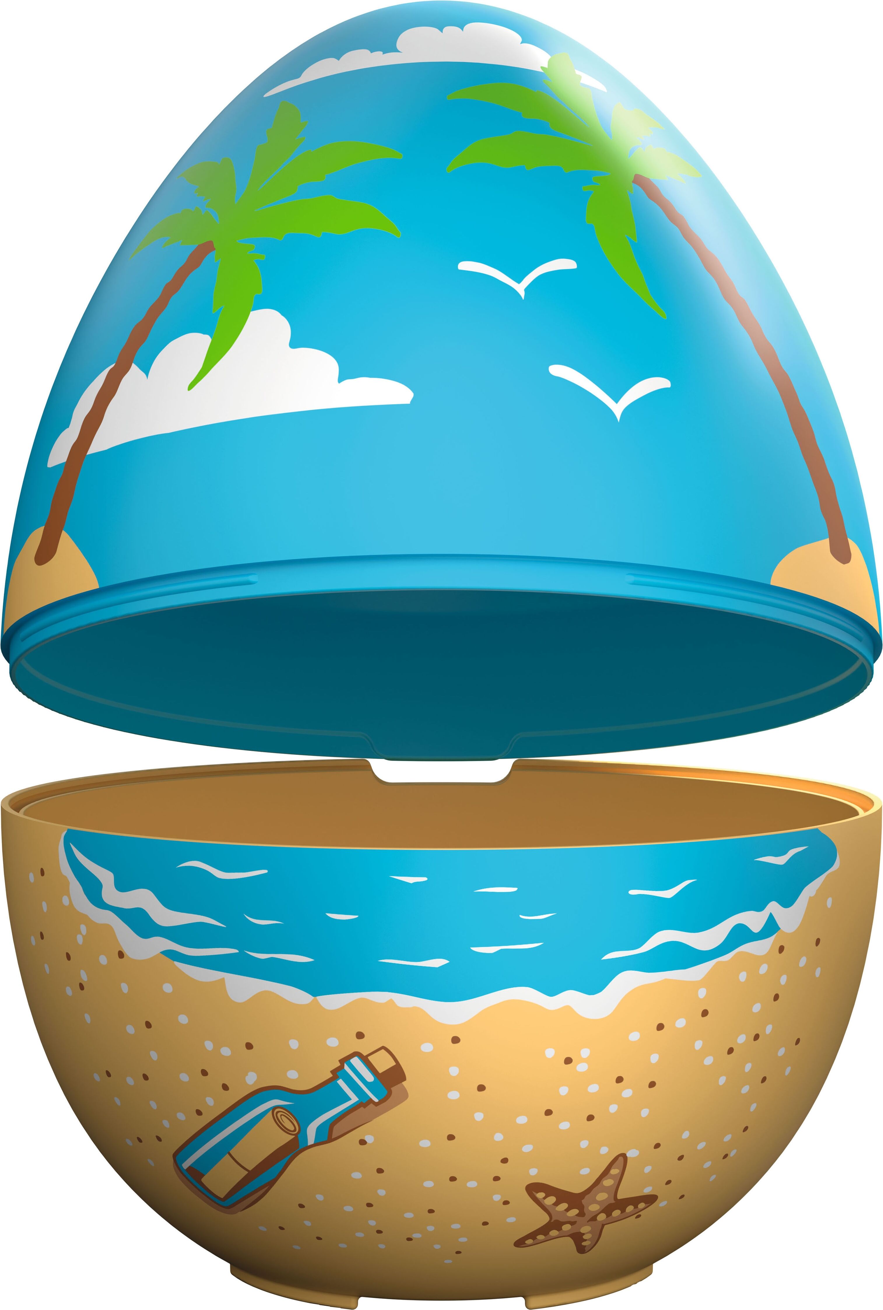 Konstruktions-Spielset PLAYMOBIL "Spiel-Ei: Strandurlaub (72101), My Life", bunt, Spielbausteine, Kinder, Kunststoff, Konstruktions-Spielset