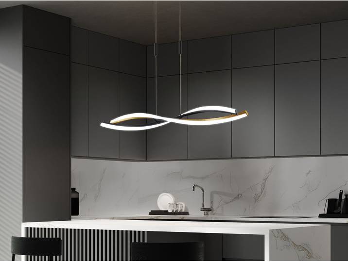 Fischer & Honsel Torcido LED Pendelleuchte 26,3W Tunable white steuerbar dimmbar Acrylglas sandschwarz 61018