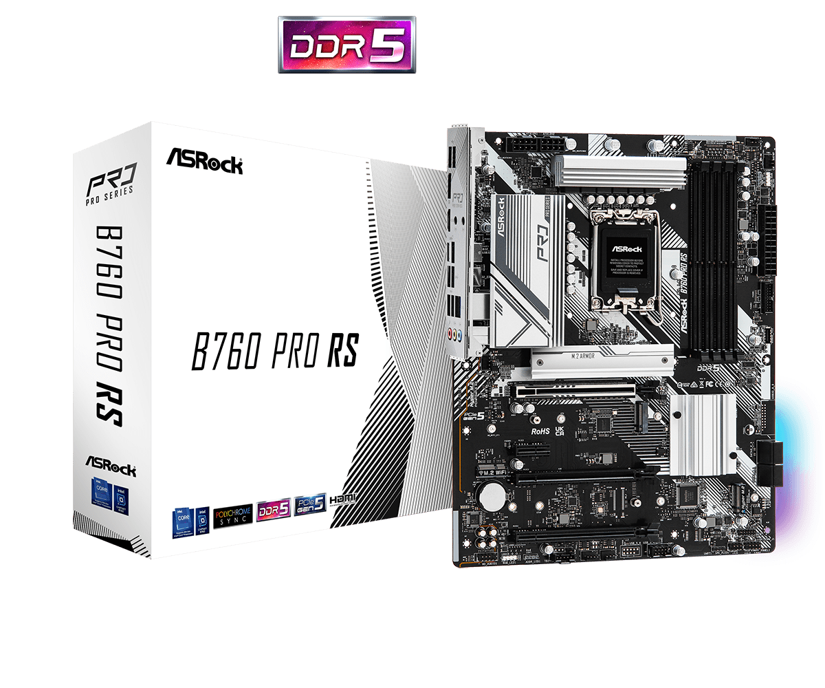 ASRock B760 PRO RS ATX Mainboard - Sockel 1700