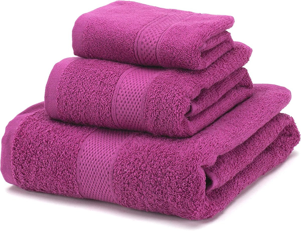 SnelShoppen Towel Set 3-delig - 100% Katoen - Malve - 450 g/m²