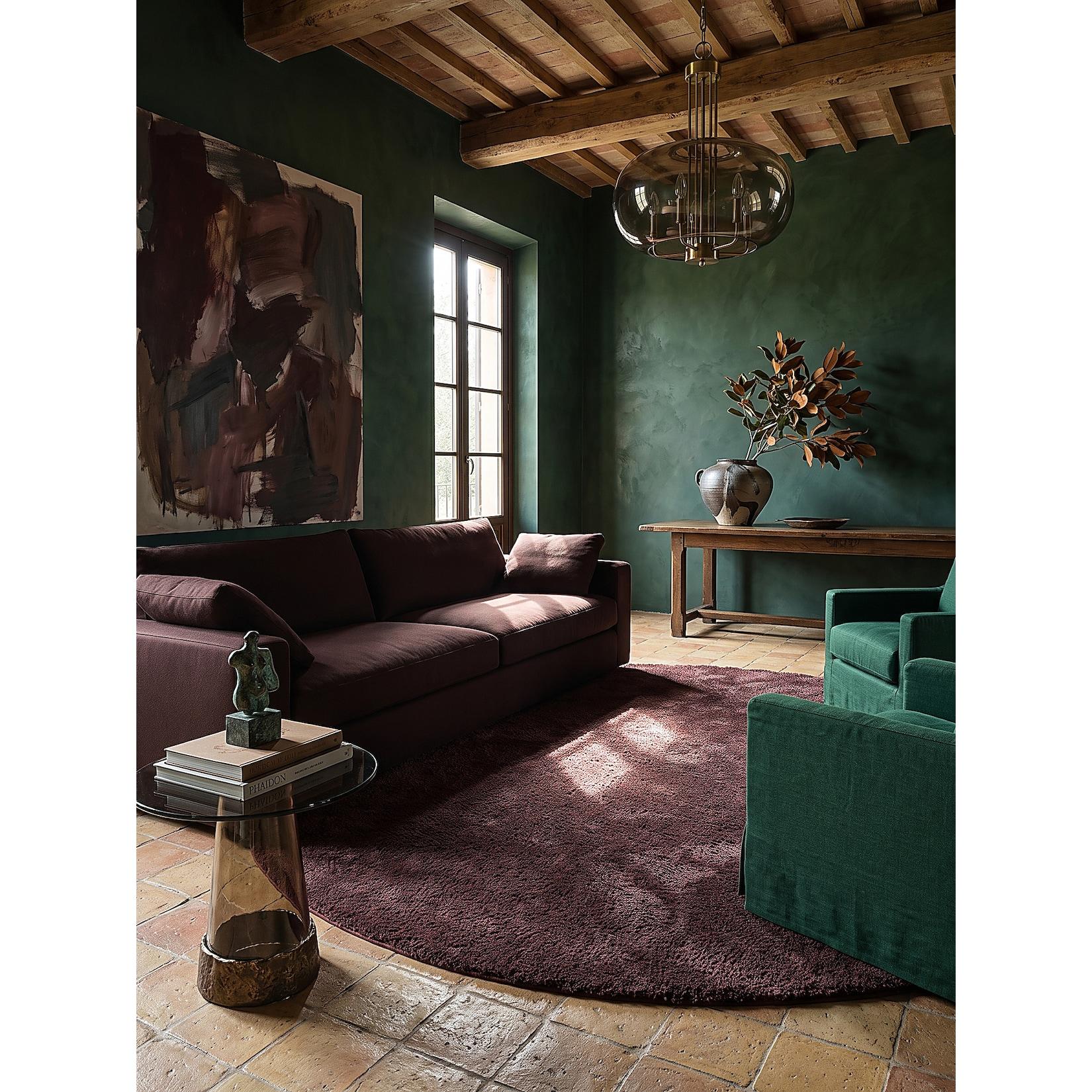 Teppich Antirutsch Bordeauxrot 120x120 cm - ALDAN Kadima Design