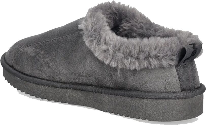 Hausschuh O'NEILL "TAMMY WOMEN SLIP-ON", Damen, Gr. 41, grau (monument), Synthetik, Schuhe Hausschuh, Homeslippers, Pantoffel, Clog mit Fell monument 41