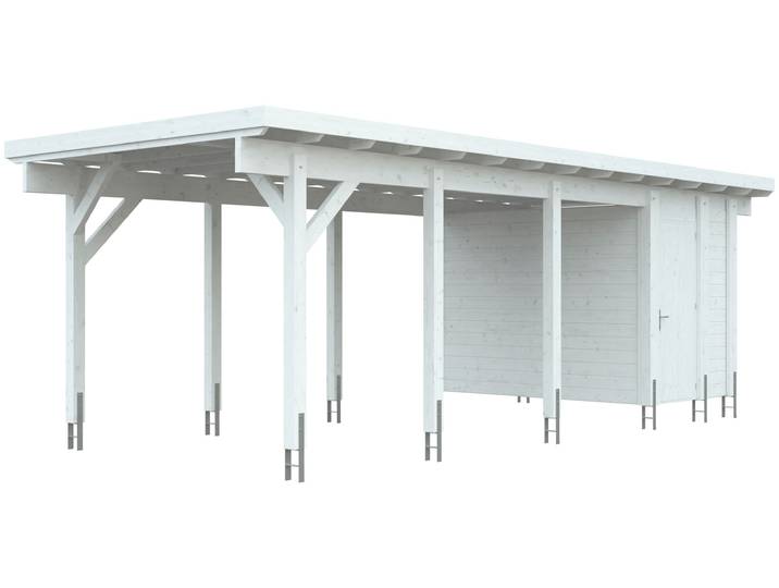 Carport-Geräteraum KIEHN-HOLZ, weiß, Holzwerkstoff, Gerätehäuser, Carport-Geräteraum, BxT: 299x174 cm, nur für Carport KH 320/321