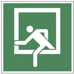 LimarLite Rettungszeichen »Notausstieg [D-E019]« 20 x 20 cm Folie (0,4 mm), 20x20 cm