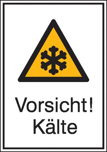 Warn-Kombischild Vorsicht! Kälte Folie selbstklebend (B x H) 131mm x 185mm ISO 7010 1St.