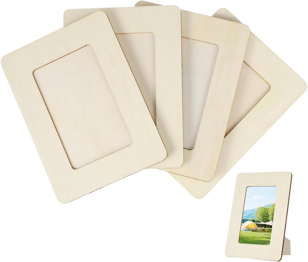 Set van 12 ongeverfde houten fotolijsten voor kinderen knutselpakket