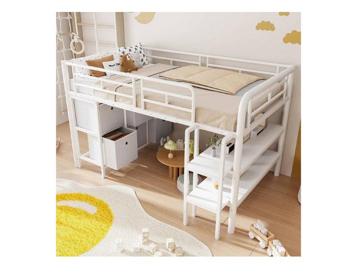LuxusKollektion Hochbett Hochbett 90x200 mit Stauraum (1-St)