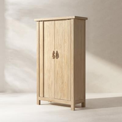 "Jennifer Taylor Home Fable 80.5"" Solid Elm Cabinet, Light Natural Brown"