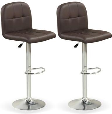 Costway Swivel Bar Stools Set of 2 with Footrests and Metal Base-Brown