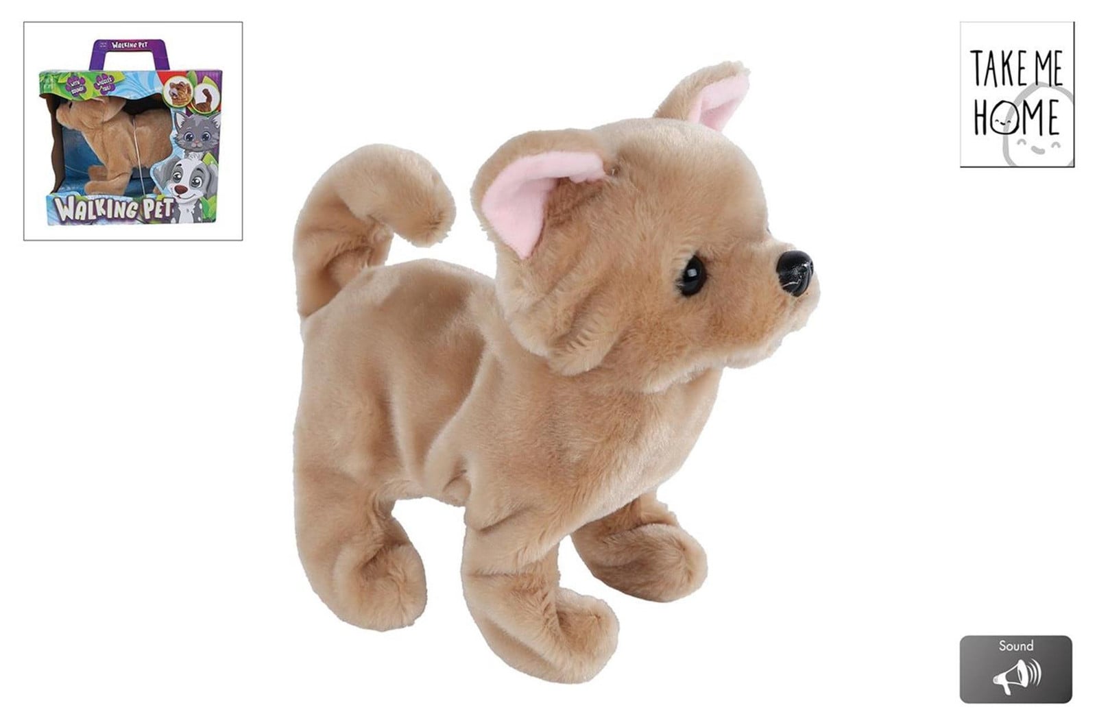 Take Me Home Pluche Loophond Bruin 21 cm