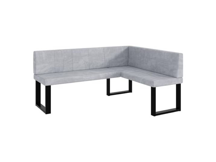 MEBLINI Eckbank für Esszimmer - Küchenbank - Essecke - Sitzecke Küche - Peter - U-Beine 128x168x87cm Rechts - Hellgrau Samt