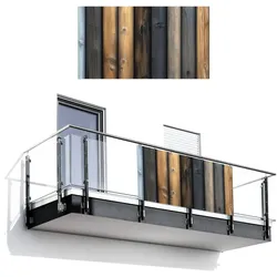 BALKON-SICHTSCHUTZ Holz - Dielen - Gemischt Witterungsbeständig 200x110 cm