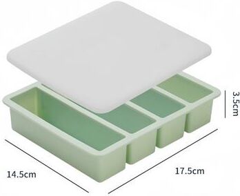 Daily Deals Depot Grid Silicone Ice Cube Tray With Lid Large Square Whiskey Ice Cube Mold green