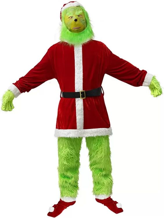 INF Grinch Weihnachtsmann Kostüm - Perfekt für Weihnachts-Cosplay & Party-Spaß! 2XL/3XL
