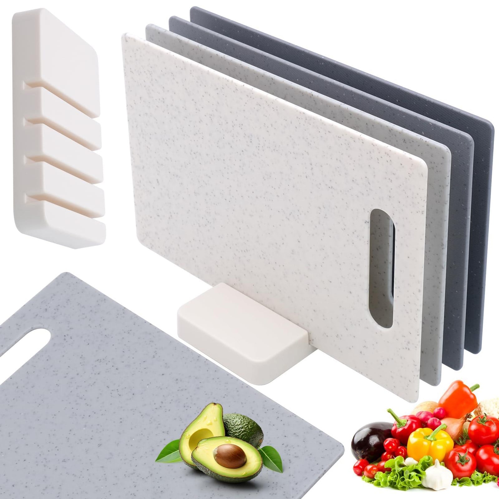 Dripio Snijplankenset, 4-delig, antislip, BPA-vrij, 28 x 18 cm