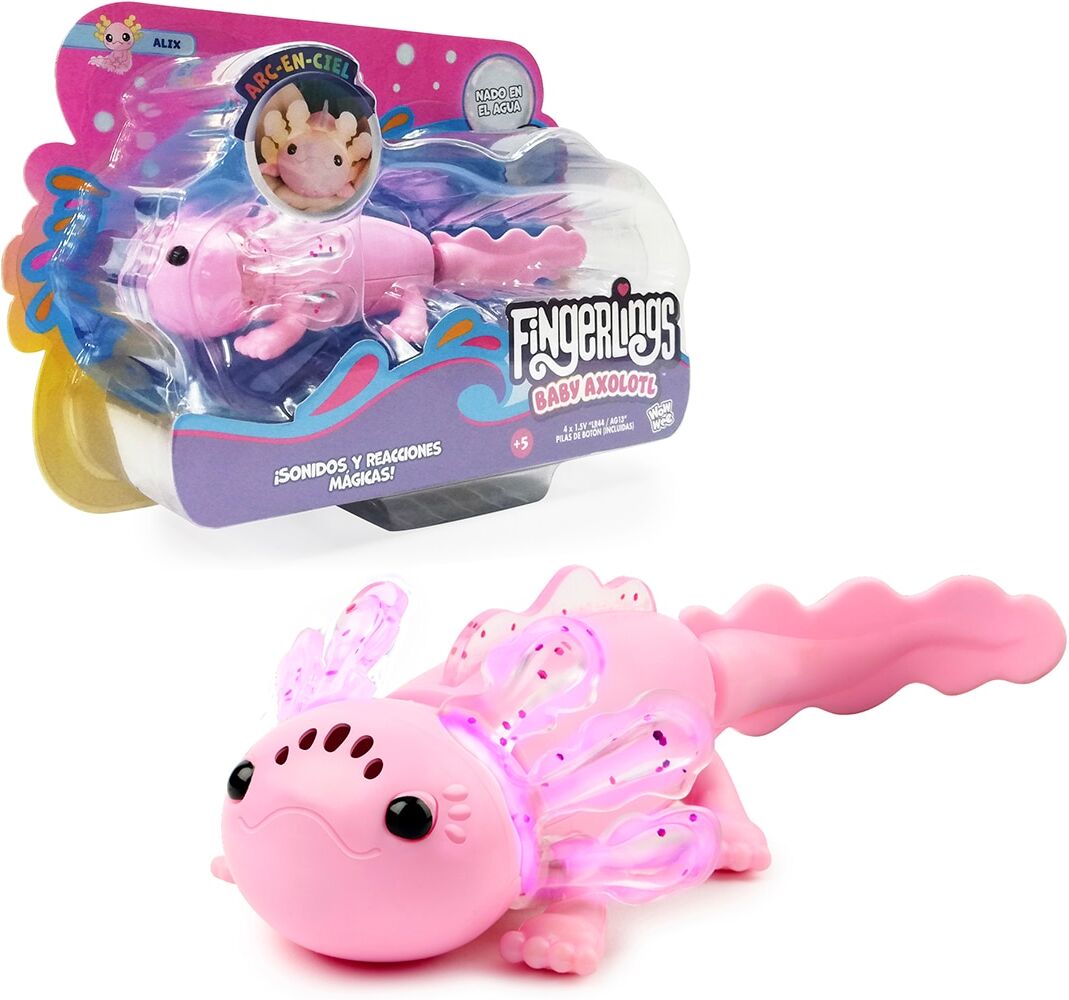 FINGERLINGS Ajolote interactivo Axolotl Nadador .