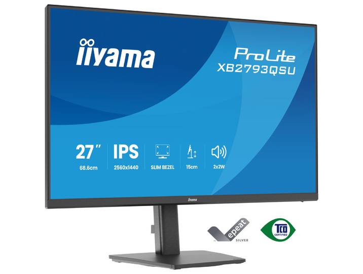 iiyama ProLite XB2793QSU-B1, 68,6 cm (27'), 2560 x 1440 pixels, Quad HD, LED, Noir