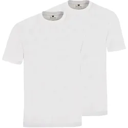 hajo Herren T-Shirt, 2er Pack - Basic, Kurzarm, Rundhals, Baumwolle, uni Weiß / S