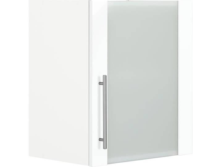 Glashängeschrank WIHO KÜCHEN Cali , weiß (front: weiß glanz, korpus: weiß), B:50cm H:56,5cm T:35cm, Schränke, Glashängeschrank, Front mit Glaseinsatz