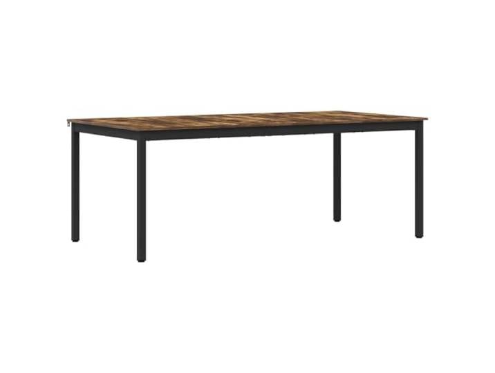 Fisinber Esstisch 2er-Set 200x100x75 cm Holzwerkstoff Metall Schwarz Moderner rechteckiger Küchentisch für Esszimmer und Wohnbereich mit pflegeleichter Oberfläche und schwarzem Gestell.
