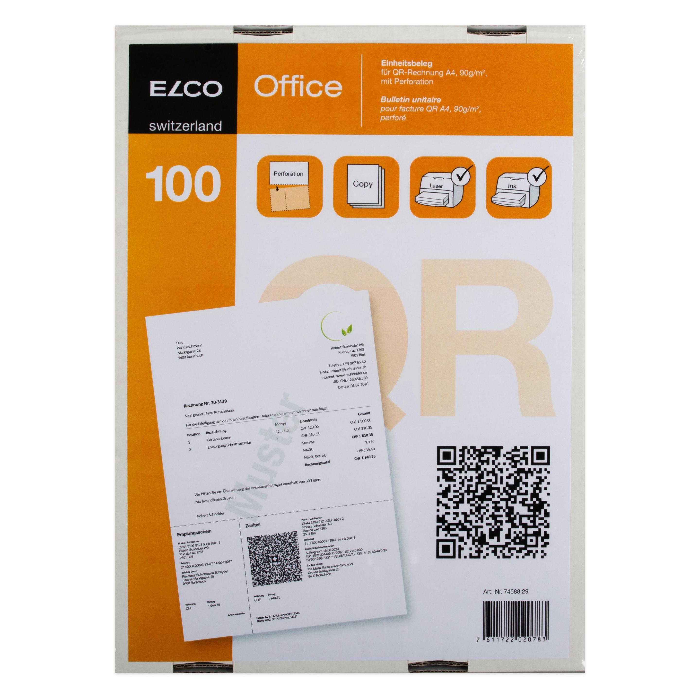 Elco Rechnungsformular für QR-Rechnungen (100x) (74588.29)