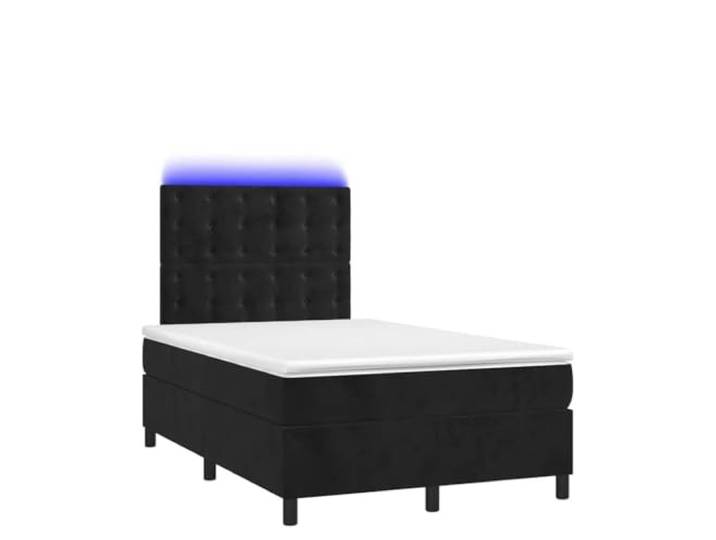 KKgypkn Boxspringbett mit Matratze & LED Schwarz 120x190 cm Samt