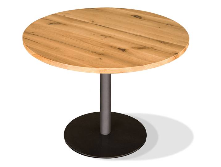 GASTRO Esstisch rund, Material Massivholz / Metall, Eiche