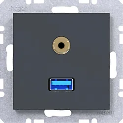 Hager USB/35mm Audio Steckd. Ax/Cx ant mt lack