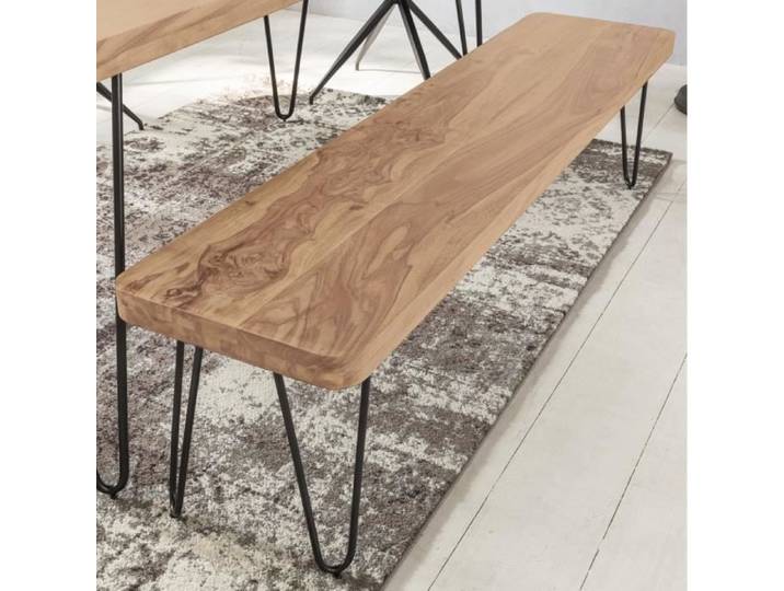 FineBuy Acacia bois massif banc 120 x 40 x 45 cm New