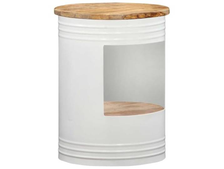 KGCRYUWED Couchtisch Massivholz Mango Sofatisch Beistelltisch 43×55 cm Rustikales Design, Handgefertigt, Robustes Eisengestell, Offenes Fach