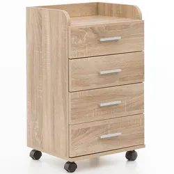 ROLLCONTAINER 4 Schubladen Ablage Melaminbeschichtet ISONZO, Beige 40x33x71 cm