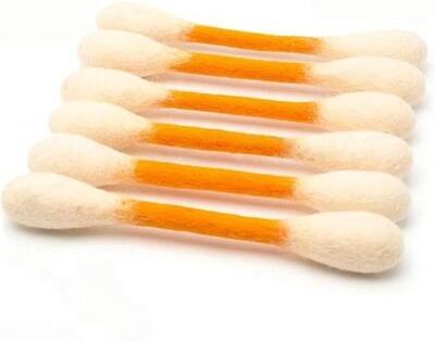 Inspired Finds Oversized Catnip Cotton Swab Kicker Toy For Chewing, Kicking & Dental Play orange