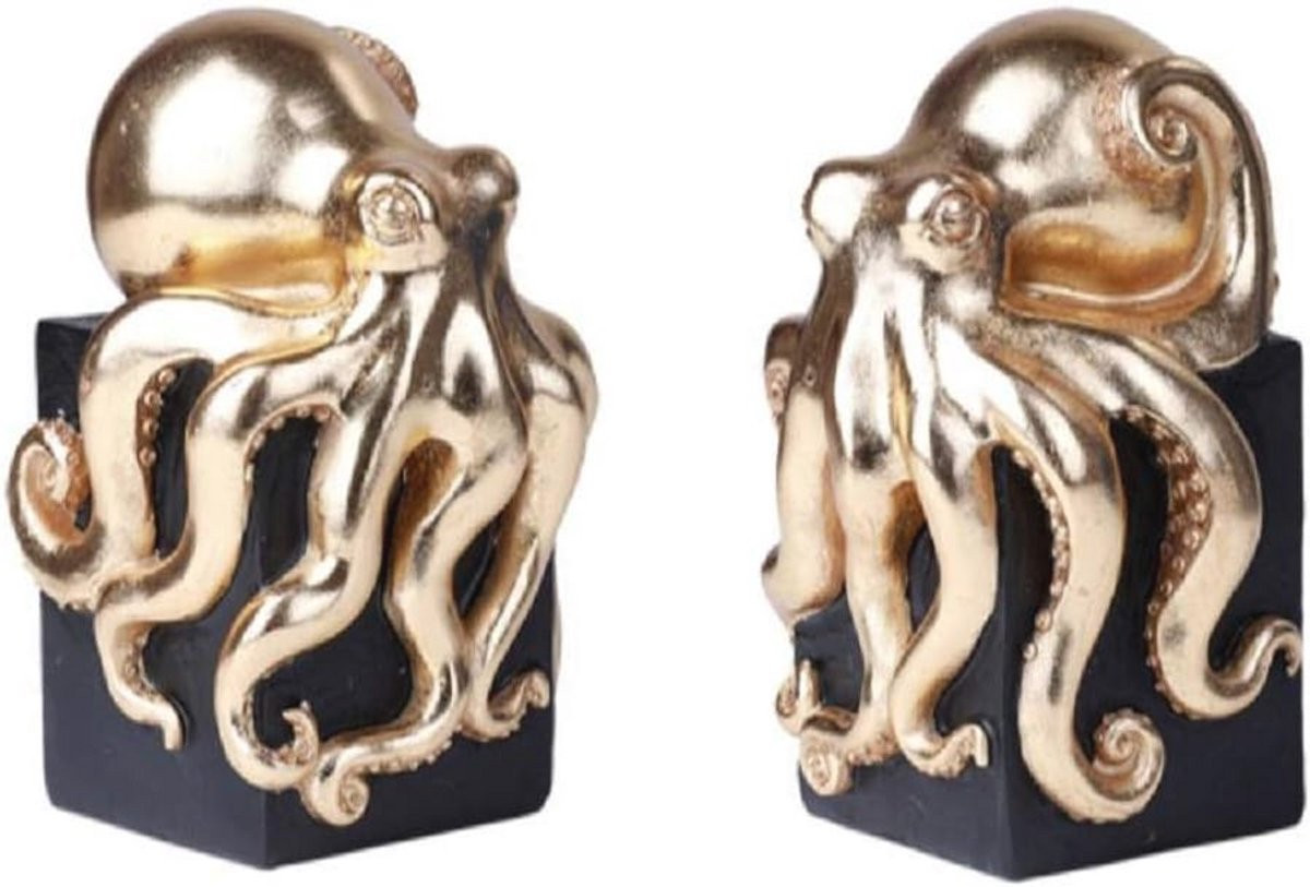 Gouden Octopus Hars Beeldje Boekensteun Set voor Volwassenen