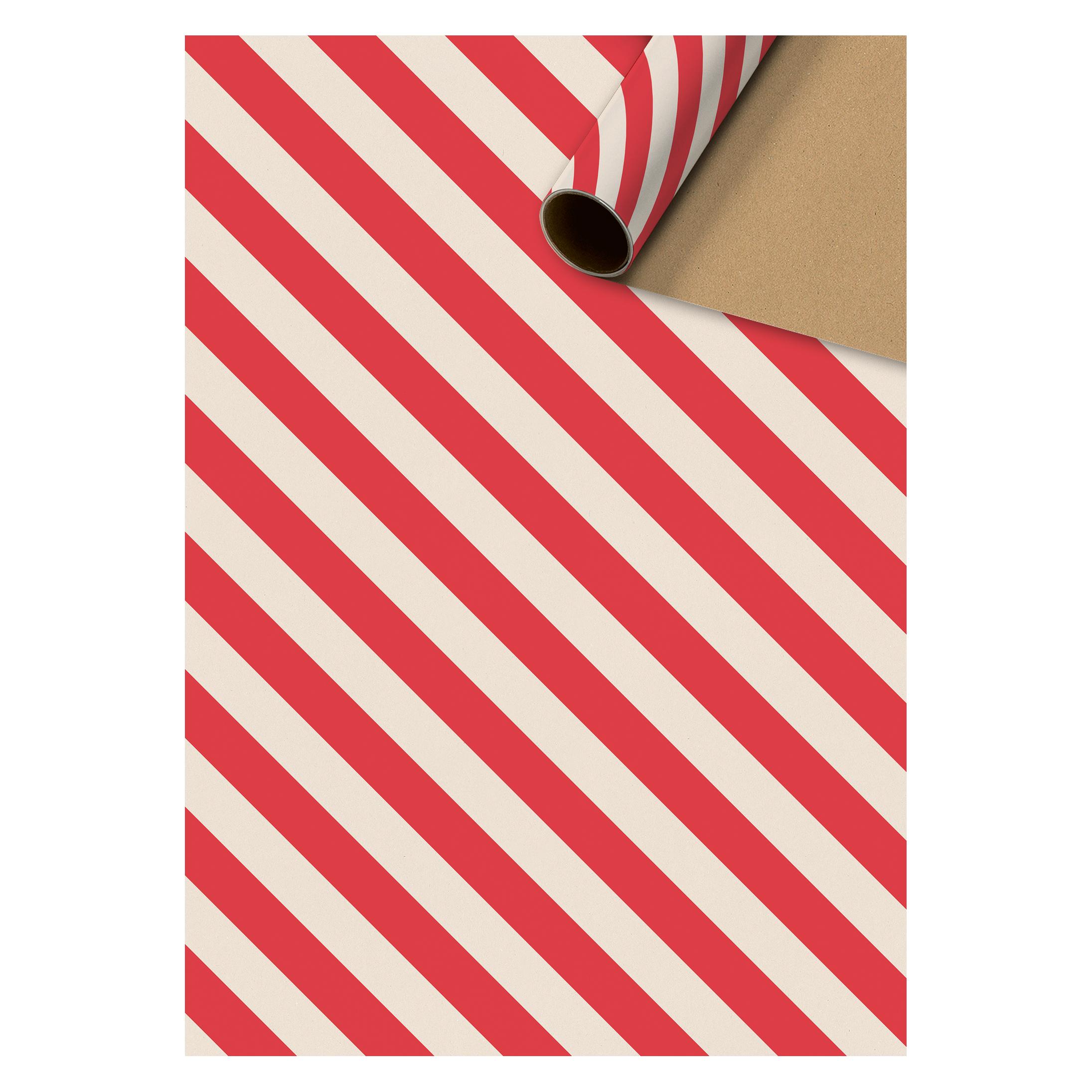 Stewo Geschenkpapier "Stribe 2" | 70 cm × 2 m, 80 g/m², weiss/rot (Stewo International)