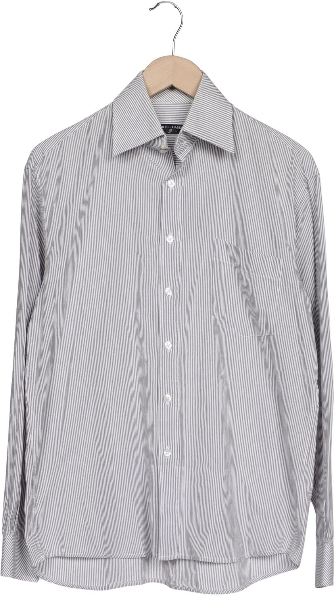 Dolce&Gabbana Herren Hemd, Grau, Gr. 38, Baumwolle - Second Hand