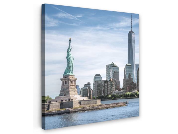 LEINWANDBILD New York - Freiheitsstatue - Wasser Wandbild Wohnzimmer 50x50 cm