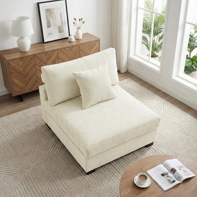 Lumibee Modern Upholstered Chenille Modular Sectional Sofa with Pillow