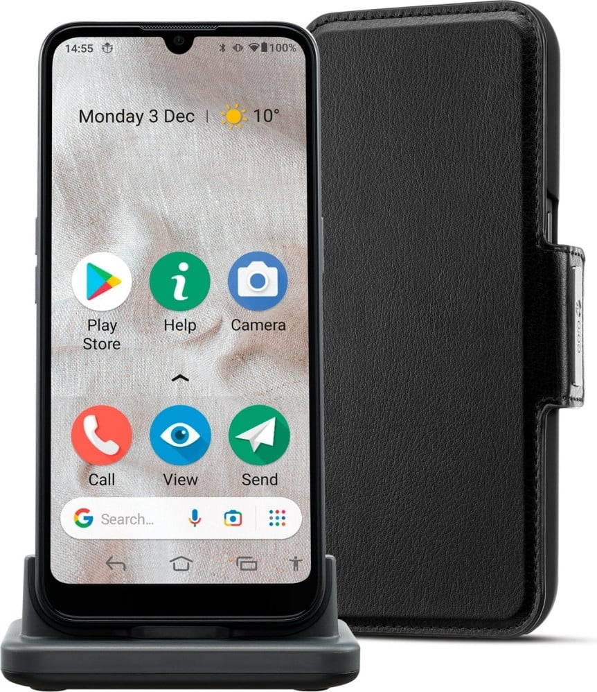 Doro 8100 PLUS Smartphone, 15,5 cm (6,1 inch), 2 GB, 32 GB, 13 MP, Android 11 Go editie, grafietkleur