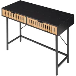En.Casa, Konsolentisch, Konsolentisch Luniehti 100x40x75 cm Schwarz/Natur (100 x 40 x 75 cm)